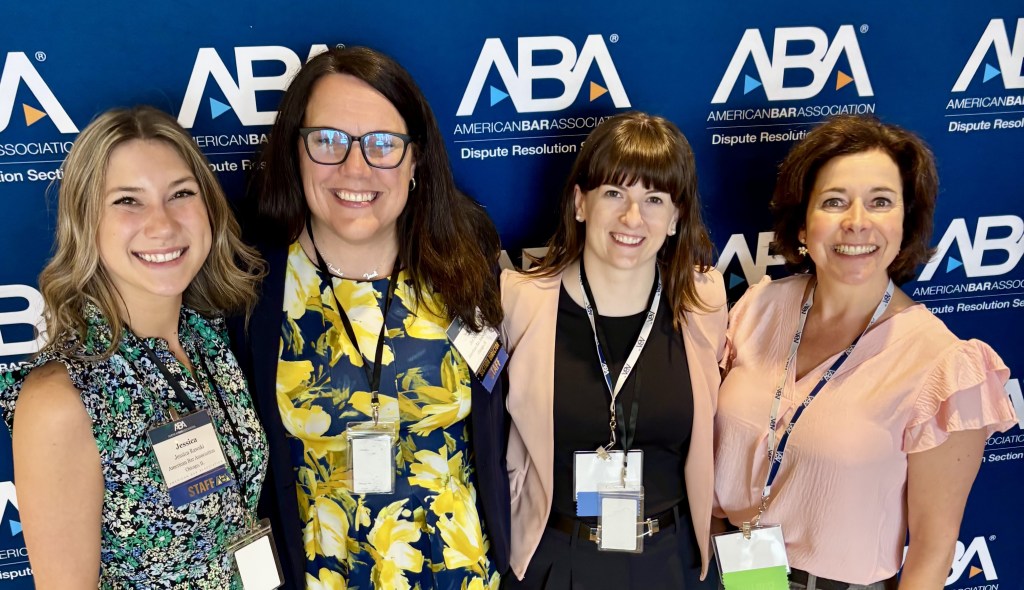 Jess Rawski, Jen Michel, Melissa Buckley and Liz Hill at the Arbitration Institute